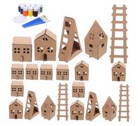 HOMSFOU Set de Maison Carton DIY pour Garçon Fille Mini Maison à Colorier et Assembler Modèle de Jeu Portable pour Activités Créatives et Décoration