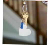 HOMSFOU Set de Porte Clés Cœur Transparent avec Pompons Accessoires DIY Acrylique Anneaux Métalliques Dorés pour Création de Souvenirs Personnalisés