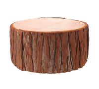 HOMSFOU Souche de Bois Artificielle Rustique en Bois Massif pour Décoration | Aspect Réaliste de Tronc, Base Cylindrique Stable, Accessoire Photo et Vitrine, Support pour Bougies