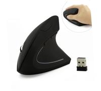 HOMSFOU Souris Optique sans Fil Ergonomique Verticale 6 Boutons Multifonction PC Portable Bureau Noir Design Original Prise en Main Confortable Transmission 2,4 Ghz Portée 10 M