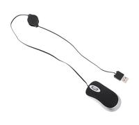 HOMSFOU Souris USB Filaire Compacte Mini pour Ordinateur Portable, Ergonomique Fonctionnelle, Résolution Optique 1000 PPP, Usage Bureau Et Maison, Ambidextre Noire Téléscopique