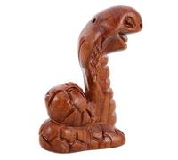 HOMSFOU Statue de Serpent en Bois Sculptée à Main, Décor Rustique | Figurine Miniature, Détails Fins, Pièce Portable, Usage Décoratif, Esthétique Naturelle, Symbole de Sagesse
