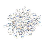 HOMSFOU Strass pour Nail Art 100 Pcs Forme Mixte à Fond Plat Blanc Lune, Accessoires DIY pour Manucure, Décoration Ongles et Bijoux, Autocollants Strass Transparents pour Style Aléatoire
