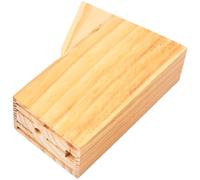 HOMSFOU Support à Couteaux en Bois Naturel, Bloc Multifonction de Rangement pour Couteaux Cuisine, Base Stable pour Ustensiles, Grosse Capacité, Usage Domestique et Professionnel,
