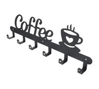 HOMSFOU Support de Rangement Mural pour Tasses en Métal Crochet Facile à Installer Cuisine et Maison 43.5X14Cm Noir