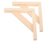 HOMSFOU Support d'Étagère Triangulaire en Bois Massif 2 Supports Muraux 20X20Cm pour Étagères Murales Intérieures et Extérieures Jardin la Cuisine