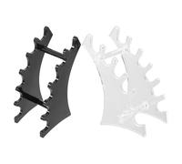 HOMSFOU Support Horizontal pour Pinceaux de Maquillage 2 Pcs en Plastique Noir et Transparent, Organisateur Portable pour Séchage Rapide, Présentoir Compact pour Salle de Bain et