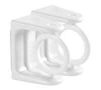 HOMSFOU Support Mural pour Tringle à Rideaux, Lot de 2 Supports Blancs Auto-adhésifs, Fixation Renforcée et Réglable, Accessoire Pratique pour Porte-Serviettes et Porte-Canne, Salle