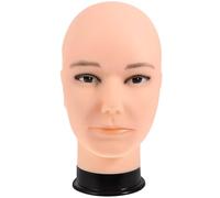 HOMSFOU Support Tête de Mannequin PVC 56 CM Présentoir Perruques Usage Professionnel Salon, Domicile et Voyage Coiffeurs Séchage Réparation