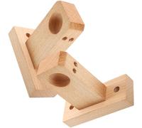 HOMSFOU Supports Muraux en Bois pour Tringle à Rideaux 2 Pcs, Fixation Murale Carrée Trou, Support Central Robuste pour Barre de Rideaux en Bois, pour Salon, Chambre et Bureau