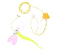 HOMSFOU Suspendu pour Chat Réglable en Feutre Insecte Cartoon, à Ventouse Élastique pour Chat D’intérieur, Stimule L’Exercice et Corrige Les Comportements, Coloris Ailes Couleur Aléatoire