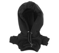 HOMSFOU Sweat à Capuche en Coton 10 Cm pour Poupées Miniatures, Accessoire Hiver Cosy, Vêtement Noir Poche, Tenue Compatible pour Mini-poupée D’intérieur et Jeu D’Habillage