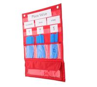 HOMSFOU Tableau à Poches de Comptage Portable Rouge pour Salle de Classe | Polyester et Plastique, pour Enseignants et Élèves, Groupement et Classification, Usage Pédagogique