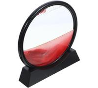 HOMSFOU Tableau d'art sur Sable Mouvant 3D Rond Rouge pour Bureau | Liquide et Plastique, Structure Stable, Display Créatif, Salon, Étude, Photo, Déco