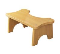 HOMSFOU Tabouret de Toilette en Bois de Bambou Naturel Antidérapant, Marchepied Compact pour Salle de Bain, Chaise de Toilette pour Garçon et Filles et Adultes, Usage Quotidien Sécurisé