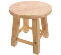 HOMSFOU Tabouret en Bois Massif 25x25 Cm Pieds Carrés, Marchepied Antidérapant Polyvalent pour Garçon et Filles, Petit Tabouret Stable pour S’asseoir et Se Chausser la Maison