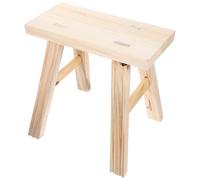 HOMSFOU Tabouret en Bois Massif Petit Taille 24x15 Cm Hauteur 22 Cm, Selle Polyvalente pour S’asseoir et Support à Plantes D’intérieur Léger et Stable pour Chambre et Salle de Bain