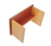 HOMSFOU Tabouret Repose-pieds en Bois D’acacia Petit Format, Design Antidérapant Surface Inclinée, Finition Naturelle Couleur Chêne Campagnard, pour Toilettes, Bureau et Pédicure, Stable