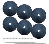 HOMSFOU Tapis Anti-Mauvaises Herbes Non-tissé 52 Cm Noir, Lot 6 Pièces avec 20 Piquets en U, Toile de Paillage Jardin Résistante Gel pour Protection Arbres et Contrôle Mauvaises Herbes