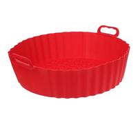 HOMSFOU Tapis Silicone Résistant Chaleur pour Friteuse Air Fryer Réutilisable avec Poignée Antiadhérent et Flexible pour Cuisson Viandes Légumes Desserts