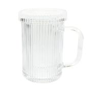 HOMSFOU Tasse à Boire en Verre Transparente avec Couvercle, Mug Portable Multifonction pour Café, Bière et Thé, Maison et Plein Air, Verre à Café Isotherme Pratique, 1 Pièce