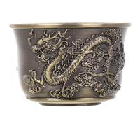 HOMSFOU Tasse à Thé Kung Fu en Bronze Petit Format Récipient à Thé Décoratif Vintage Motifs Dragon et Phénix Chinois Rétro pour Cérémonie et Usage Domestique
