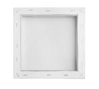 HOMSFOU Toile à Peindre Carrée Blanche 20x20 Cm en Bois, Toile Tendue pour Artistes, Stimule la Créativité et Compatible Divers Médias