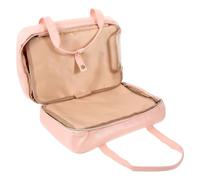 HOMSFOU Trousse de Toilette Suspendue Étanche en Cuir PU Couleur Lotus, Organiseur de Voyage Multifonction Plusieurs Compartiments pour Cosmétiques, Paquet de Rangement Pliable pour