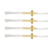 HOMSFOU Tube de Mèche de Lampe à Huile 4 Pièces, Alliage et Coton | Longue Durée de Combustion, Support de Mèche, pour Lanternes et Brûleurs, Or, Lot 4 Pièces