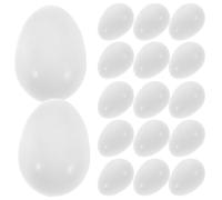 HOMSFOU Œufs Factices Perroquet 30 Pièces 15,6x21,4mm Plastique Blanc Solide pour Incubation, Dressage Comportemental et Gestion des Nids D’Oiseaux, Accessoires Polyvalents pour Élevage