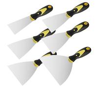 Homshsjhkis 6 Pcs Spatule Inox, Couteau Enduire Acier Inoxydable, Couteaux Spackle avec Manche en Plastique, Spatule Bricolage Enduit avec Trou de Suspension pour Masticage, Enlever Papier Peint