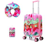 Homskiii Ensemble de valises pour enfants de 40,6 cm pour filles - Valise de voyage à coque rigide avec roues pivotantes, Rose 2 pièces, 16inch