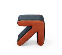 HomSof - Tabouret de canapé moderne rembourré en velours multi-facettes, table basse, motif flèche, artisanat, décoration de salon, noir et orange