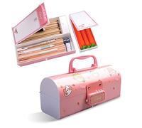 HOMSPE Boîte à crayons multifonction avec double mot de passe - Boîte à crayons en plastique de grande capacité - Boîte à crayons à combinaison pour enfants, filles et adolescents