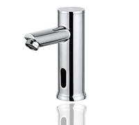 HOMSSY Robinet électronique bas avec capteur infrarouge - sans contact, 2 eaux avec prémélangeur réglable (chaude/froide), laiton chromé, pour lavabo