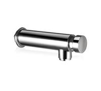 HOMSSY Robinet temporisé mural à poussoir frontal - fermeture automatique 4-6 s, économie d’eau, mécanique (sans électricité), laiton chromé, idéal sanitaires publics