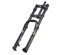 HOMSXPAC Fourche Avant pour vélo électrique, VTT 26", Freins à Disque, Pivot 1-1/8", Suspension pneumatique, débattement 140 mm, Double réglage de la détente, pour pneus Larges 4" à Serrage