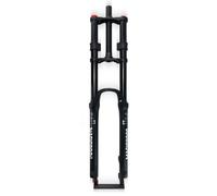 HOMSXPAC Fourche de Suspension pour VTT de Descente 26/27,5/29 Pouces, Double épaulement, à air, Frein à Disque 1-1/8", Blocage Rapide Droit, débattement 9 mm, détente réglable 160 mm