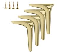 HOMSXPAC Lot de 4 Pieds de Meuble en métal pour canapé, Triangles de Remplacement pour Bureau (doré, 18 cm)