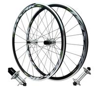 HOMSXPAC Roues de vélo de Route 700C, Jantes à Double paroi en Alliage d'aluminium, Blocage Rapide, Freins V-Brake, 30 mm, Rayons Ronds 24 Trous, pour 8 à 12 Vitesses.