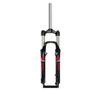 HOMSXPAC Vélo VTT 26 Pouces Fourche à Ressort 1-1/8" Droite Mécanique Débattement 110 mm Freins à Disque + V-Brake Manuelle 9 * 100 mm QR (Noir Rouge)