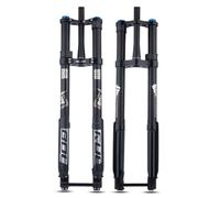 HOMSXPAC VTT DH 26/27,5/29 Pouces, Fourche à Suspension à air, axe traversant inversé à Double épaulement, débattement de 160 mm, Cintre Droit/Conique, Frein à Disque Avant, réglage du rebo