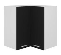 HOMTAKIE Armoire d'angle Suspendue Noir 57x57x60 cm Bois d’ingénierie