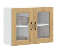 HOMTAKIE Armoire Murale de Cuisine avec Porte en Verre Kalmar 1x Meuble vitré Mural (2 Portes) 80 cm