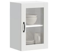 HOMTAKIE Armoire Murale de Cuisine avec Porte en Verre Porto Blanc 1x Meuble vitré Mural (1 Porte) 40 cm