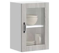 HOMTAKIE Armoire Murale de Cuisine avec Porte en Verre Porto Sonoma Gris 1x Meuble vitré Mural (1 Porte) 40 cm