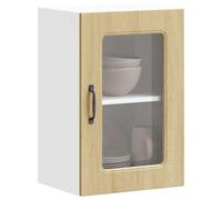 HOMTAKIE Armoire Murale de Cuisine et Porte en Verre Kalmar chêne Sonoma 1x Meuble vitré Mural (1 Porte) 40 cm