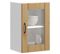 HOMTAKIE Armoire Murale de Cuisine Porte en Verre Lucca chêne Artisanal 1x Meuble vitré Mural (1 Porte) 40 cm