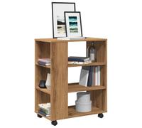 HOMTAKIE Armoire roulante chêne Artisanal 60x35x75 cm Bois d'ingénierie