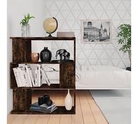 HOMTAKIE Bibliothèque/Cloison Chêne fumé 80x24x96 cm Bois d'ingénierie